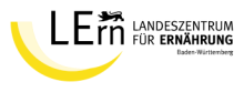 Logo des Landeszentrums für ERnährung LErn mit zweifarbig-gelbem Kurvenstrich, Schritzug und BW-Landeslöwe in schwarz Logo des Landeszentrums für ERnährung LErn mit zweifarbig-gelbem Kurvenstrich, Schritzug und BW-Landeslöwe in schwarz