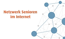 Logo Netzwerk Senioren im Internet mit durch blauen Linien, die Punkte als Netz verbinden Logo Netzwerk Senioren im Internet mit durch blauen Linien, die Punkte als Netz verbinden